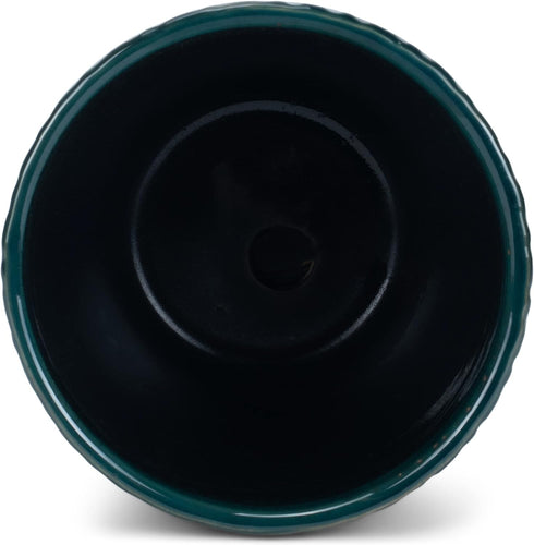 Teal Ceramic Pot with Reactive Glaze for Indoor Plants Planter with Saucer, 4.75 x 5.5 Inch...