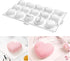 3D Silicone Baking Mold for Candles, Love Heart Shape Silicone Mold for Soap, Mousse Cake Mold, French Dessert Mold Nonstick & Easy Release, Pinec...