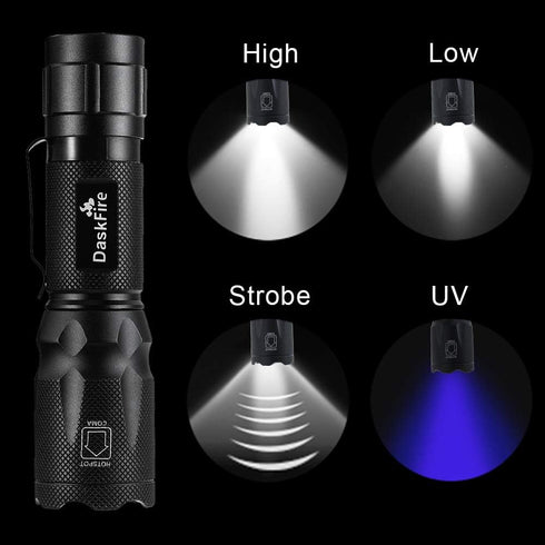 2 in 1 Blacklights Flashlight, UV 395nm Ultraviolet Torch Light High Lumen for Home Security, Outdoor Camping Cycling Hiking, Scorpion Hunting, Pe...