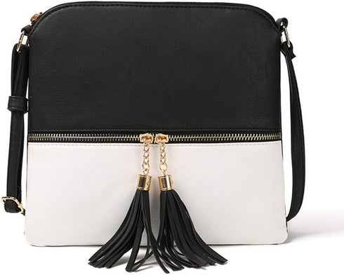 Medium Crossbody Bags for Women, Tassel Crossover Purse for Teen Girls Handbag Gift...