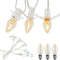LED Accessory Cord with 3 LED Night Light Bulbs - White Cord with On/Off Switch Plugs - C7 led Bulb Warm White with Spare Fuse for Holiday Decorat...