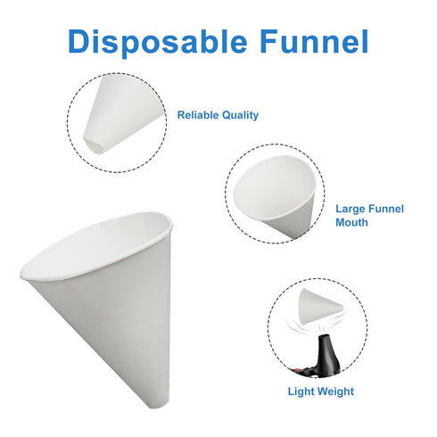 100pcs Disposable Oil Change Funnel, Paper Oil Funnel Single Use Oil Cone Funnel Car No-Spill Paper Funnels Motor Oil Funnel for Engine Oil Tank A...