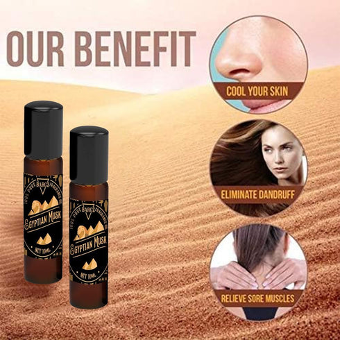 Bargz Natural Egyptian Musk Oil Bottle 0.33oz/10ml - Perfume Fragrance for Sensual Skin, Hair, Body & Massage - Pure and Exquisite Aroma (Roll on)...