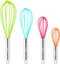 Webake Silicone Whisk Large Medium Small and Mini Whisk Set of 4, Heat Resistant Non-scratch Coated Kitchen Whisks for Cooking Nonstick Cookware, ...