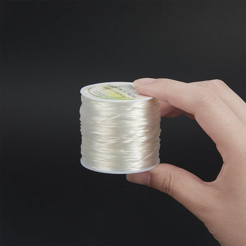 PH PandaHall 60 Yards Clear Elastic String Cord, 0.8mm Polyester Stretch Thread Elastic Bracelet Rope Crystal Beading Cord for Party Decor Jewelry...