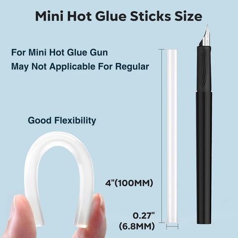 ELDVAP Mini Size Hot Glue Sticks 4" and 0.27''Diameter 82 Pack Multipurpose Hot Glue Gun Sticks for Kids Adults DIY Art Craft Gluing Sealing Repai...