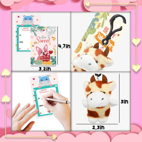 24PCS Small Stuffed Animals Plush Toys Set, Little Mini Animal Plush Toy Animals Keychain for Kids Easter Eggs Filler, Classroom School Exchange P...