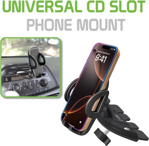 Cellet Universal CD Slot Phone Mount – 360° Rotating Car Phone Holder with Secure CD Slot Base & One-Touch Release...