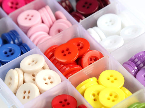 5/8 Inch (15mm) Mix 15 Colors Buttons for Sewing 4 Holes Resin Button for Crafts Scrapbooking Pack of 300 PCS with Box (Each Color 20 PCS)...