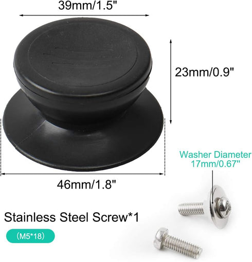 uxcell 2pcs Lid Knobs Pans Pots Cover Grip Lids Replacement Heat Resistance Plastic Knob Handle for Kitchen Bakeware Assessories Cover Black Great...