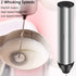 Powerful Handheld Milk Frother,Lightweight Electric Whisk with 2 Mixing Heads,Battery Operated Stianless Steel Drink Mixer with Frother Stand for ...