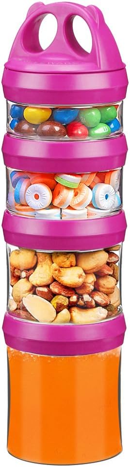 BeneLabel Stackable Food Storage Containers for Formula Travel Container for Storing Milk, Protein Powder, Snacks, Travel Items, BPA Free(Red, 31o...