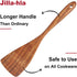 Wooden Spatula Long Handle Acacia Wood, Flat Wok Spatula for Nonstick Cookware and Kitchen Cooking...