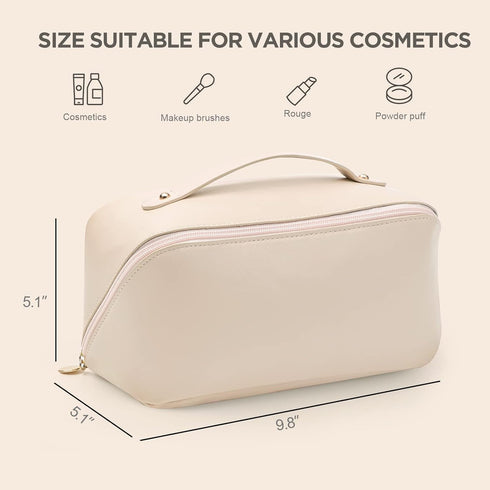 HBselect Travel Makeup Bag, Large Capacity Cosmetic Bags for Women,Waterproof Portable Pouch Open Flat Toiletry Bag Make up Organizer with Divider...