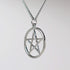 Pentacle Pentagram Polished Silver Finish Medieval Renaissance Pendant Necklace...
