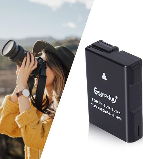 2-Pack of EN-EL14 / EN-EL14a Batteries for Nikon D5100 D5200 D5300 D5500 D5600 D3100 D3200 D3300 D3400 D3500 DF Coolpix P7000 P7100 P7700 P7800 Ca...