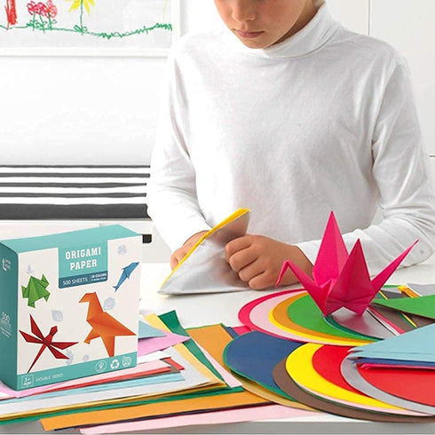 Origami Paper Double Sided Color - 200 Sheets - 20 Colors - 6 Inch Square Easy Fold Paper for Beginner...