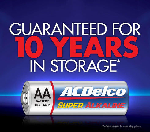 ACDelco 40-Count AA Batteries, Maximum Power Super Alkaline Battery, 10-Year Shelf Life, Reclosable Packaging, Blue...