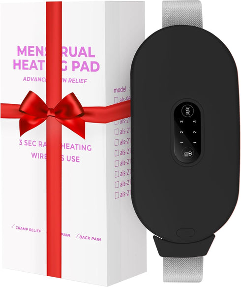 Heating Pads for Cramps, Period Cramp Massager Portable Cordless Heating Pad with 6 Heat Levels and 6 Massage Modes, Heating Pad for Back Pain Rel...
