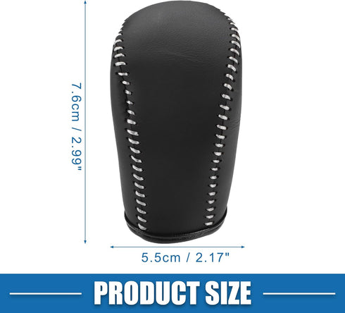 Car Gear Shifting Knob Cover Automatic Transmission Lever Trim for Honda Accord 2018-2022 Faux Leather Black Gray Stitches...
