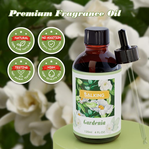 SALKING Gardenia Essential Oil, 120ml (4 Fl Oz) Premium Fragrance Oils for Diffuser, Candle Scents for Candle Making, Soap Making Supplies, Diffus...