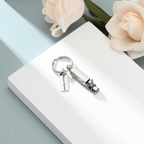 shajwo Cremation Jewelry 18 Wheeler Semi Truck Urn Keychain for Ashes for Women Men Memorial Human Ashes Pendant...