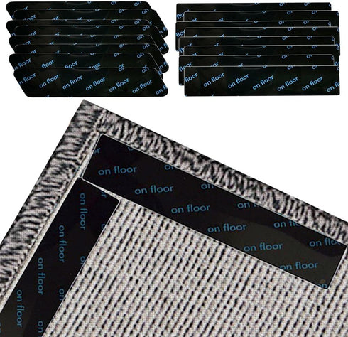 16 pcs Rug Pads Grippers, Non Slip Grippers for Hardwood Floors Hold Rugs in Place, Easy to Install and Reusable Carpet Tape, Rugs Tape for Area R...