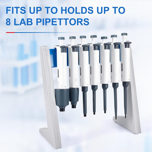 Pipette Stand, Lab Pipettor Holder, Plastic Linear Micropipette Rack, Hold Up to 7-8 Laboratory Pipettes (Pipettes Not Included)...