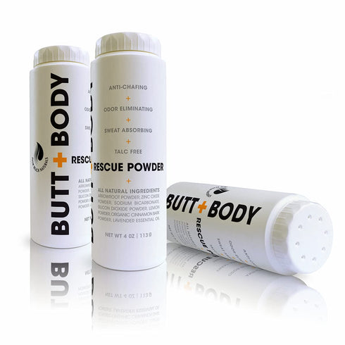 Butt & Body Rescue Powder - Whole Body Deodorant - Naturally Protects Skin & Eliminates Chafing, Rubbing, Sticking & Odors. No Talc. Made in USA -...