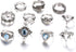 11 Pcs Bohemian Stackable Joint Knuckle Ring Set Carved Flower Star Leaf Gemstone Midi Ring Vintage Finger Rings for Women...
