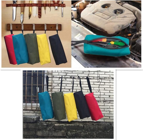 Small Tool Bag, Canvas Zippered Pouches, Versatile Hand Tool Pouch Tote Bag, Heavy Duty Waterproof Tool Zipper Organizer Case Storage Bag, Tools G...