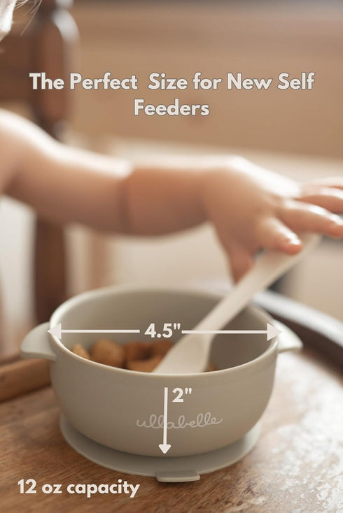 Silicone Baby Bowls with Lids | Toddler Food Storage Bowls Set (Beige)...