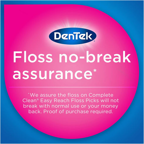 DenTek Complete Clean | Easy Reach Angled Floss Picks | No Break & No Shred Floss | Designed for Hard to Reach Molars | Y-Shaped Pick | 75 Count i...