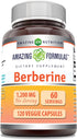 Amazing Formulas Berberine Supplement | 1200 Mg Per Serving | 120 Veggie Capsules Per Serving | Non-GMO | Gluten-Free | Made in USA...