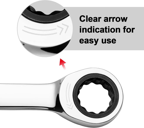 Jetech 15mm Ratcheting Combination Wrench, 12PT 72 Tooth Gear Wrench, Industrial Grade Cr-V Steel Gear Spanner for Household Garage Auto...