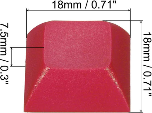 PATIKIL 1U Blank Keycaps, 5 Pack Universal PBT Keyboard Replacement Accessories for MX Mechanical Keyboard, Red...