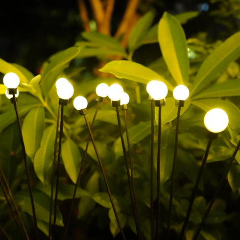 Solar Fairy Firefly Lights Outdoor Garden Decor Waterproof, Solar Powered Swaying Light Outside, 2 pack LED Light Flexible Sway by Wind, Yard Pati...
