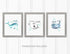 Confetti Fox Kids Bathroom Wall Art Decor - 8x10 Unframed Set of 3 Prints - Sea Animals Dolphin Shark Whale - Wash Brush Flush...