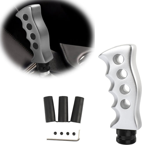1 PC Car Modified Gear Head, 4.72" x 1.96" Resin Alloy Handle Shape Non-Slip Ergonomic Handle Shift Knob with M8/M10/M12 Adapter, Personalized Cre...