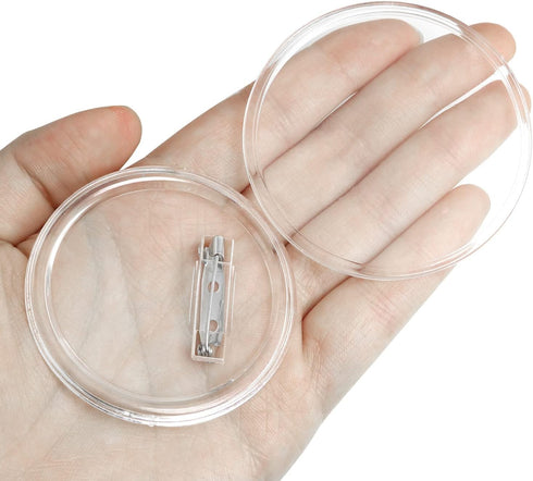 Acrylic Button Pin Badge LUORNG 8 Sets 58mm / 2.28 inch Clear Round Pin Blank Buttons Badges Kit for DIY Crafts and Craft Activities, Acrylic Butt...