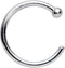 Body Candy Tiny Nose Hoop 20 Gauge 1/4 Small Diamenter Solid 14k White Gold 6mm Nose Hoop...