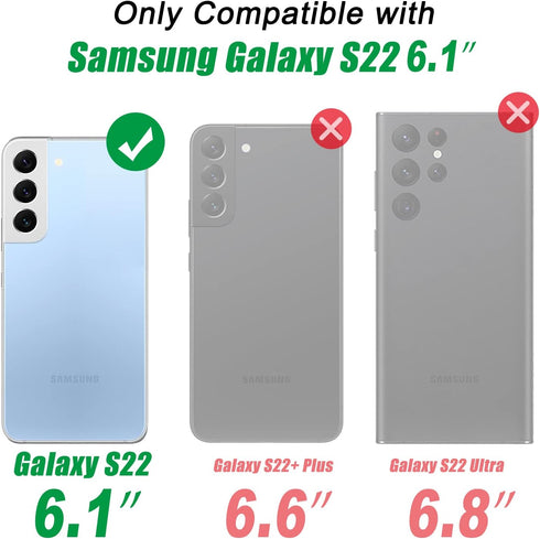 IKAZZ for Galaxy S22 Case,Military Grade Shockproof Heavy Duty Protective Phone Case Pass 16ft Drop Test with Magnetic Kickstand for Samsung Galax...