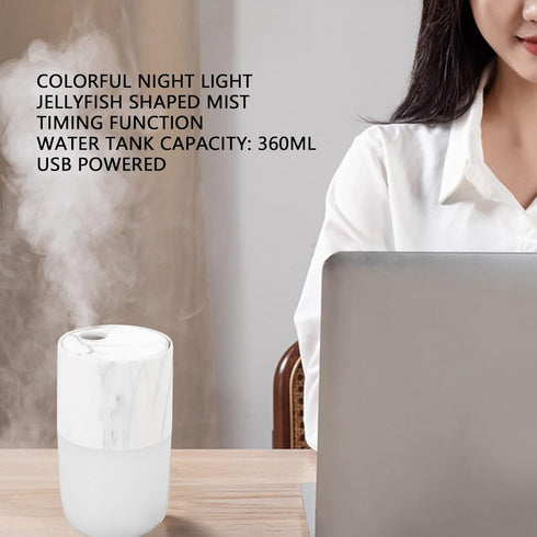 Portable Mist Humidifier, 300ml Capacity Personal Air Humidifier with Timing Function, Jellyfish Shaped Spray Mist, Mobile Using Office Humidifier...