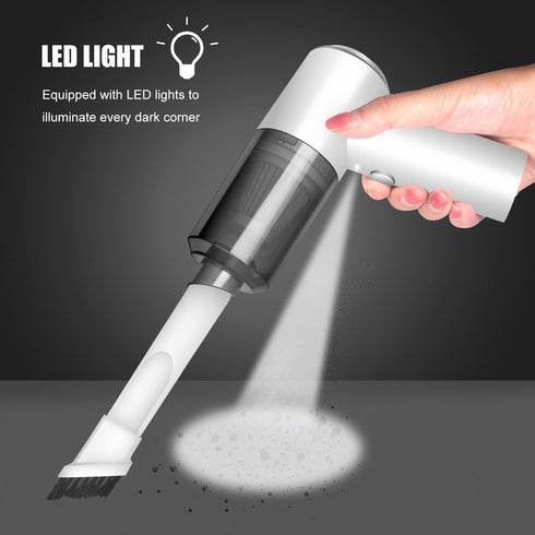 Cordless Handheld Vacuum Cleaner, High Power Rechargeable Mini Portable Vacuum for Home, Office and Car Cleaning (White)...