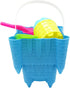 4E's Novelty Beach Toys for Kids with Bag (17 Pcs Set) Castle Beach Bucket with Shovels & Molds - Beach Toys for Kids 3-10, Sand Toys for Toddlers...