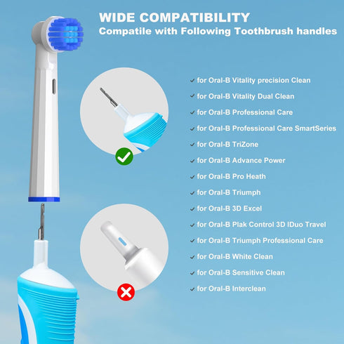 Replacement Heads Compatible with Oral B Braun Electric Toothbrush, 10 Pcs Professional Electric Toothbrush Heads, Replacement Brush Heads for Ora...