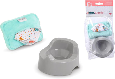 Corolle Potty and Wipe Baby Doll Accessory Set - for 12" Baby Dolls...