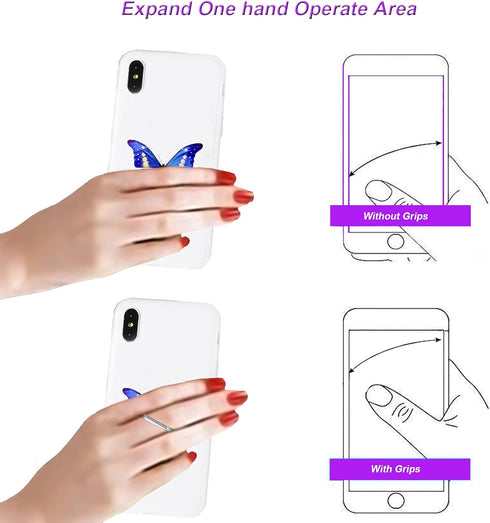 Transparent Clear Phone Ring Grips Holder Kickstand, Finger Ring Stand for Cell Phone Tablet Case Accessories(Round-Clear) (2)......