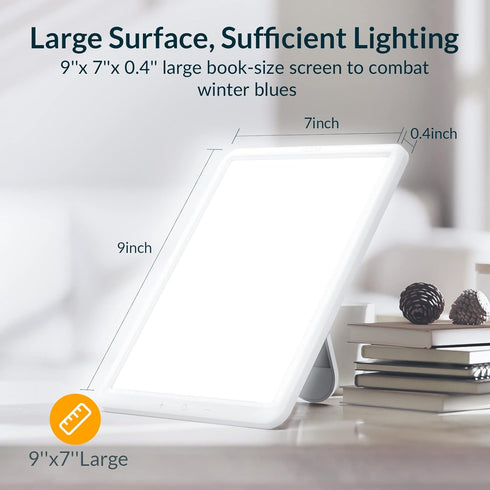 Light Therapy Lamp, Sun Lamp with 10000 Lux LED UV-Free, Seasonal Light for Happy Mood with 9 Adjustable Brightness & Timer, Wall Mountable, Flexi...