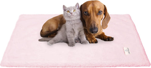 Waterproof Dog Blankets for Small Dogs, Small Cat Blanket Washable for Couch Protection, Soft Sherpa Fleece Puppy Blanket, Light Pink, S...